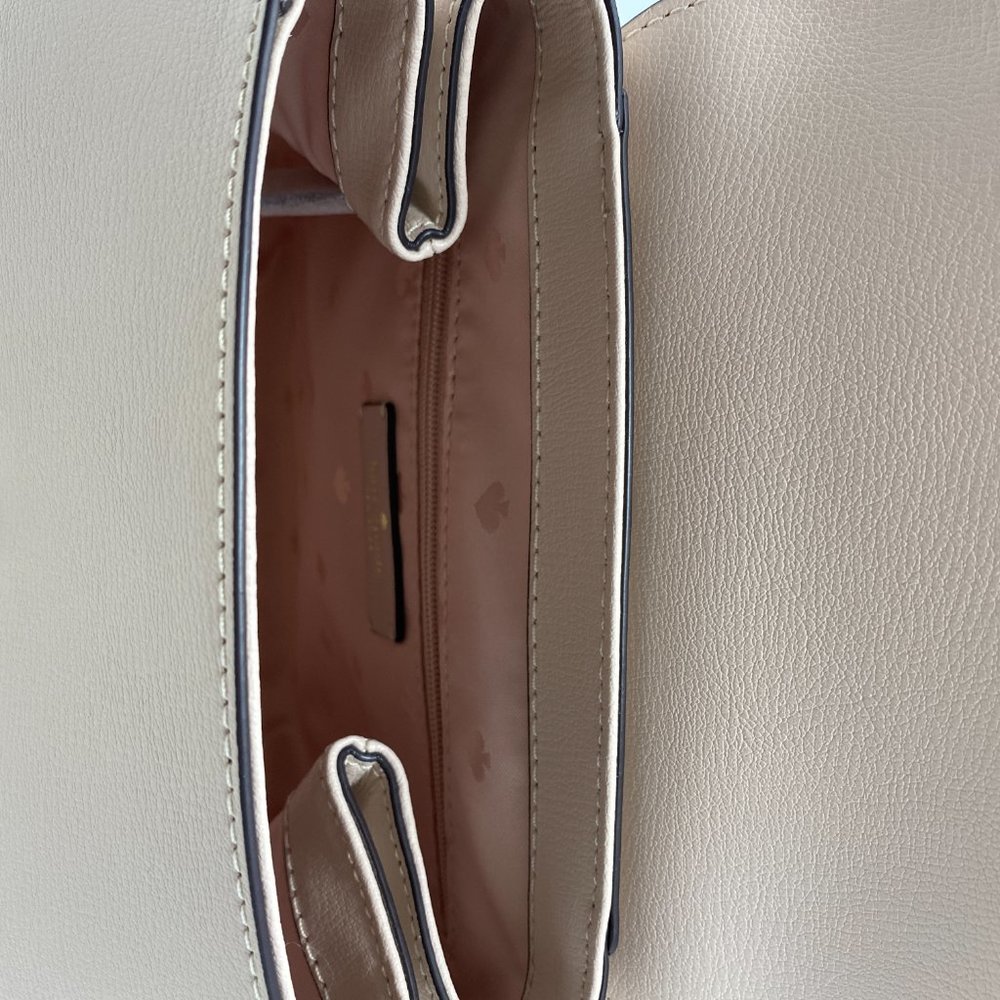 Kate Spade Adel Medium flap Leather Backpack Beige - Picture 7 of 7